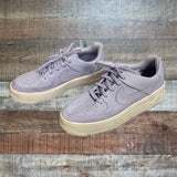 Pre-Owned Nike Air Force 1 Purple Sneakers- Size 8 (see notes)
