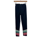 The Upside Black Drawstring Leggings with Colorblock Hem- Size 4 (Inseam 25")