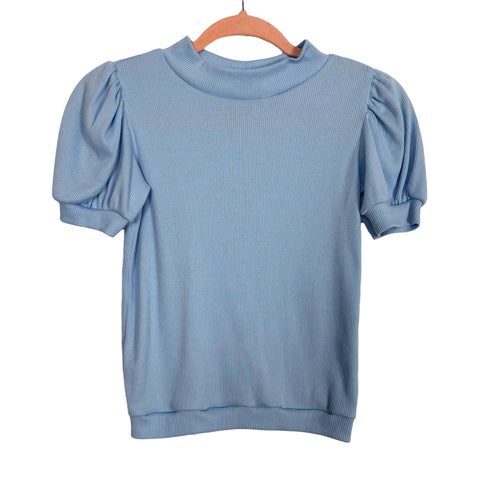 Be Elizabeth Light Blue Puff Sleeve Top - Size 8 Girls