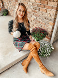 Grace & Lace Plaid Faux Wrap Skirt- Size S