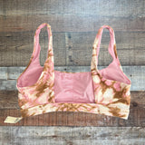 Aerie Scoop White/Pink/Brown Swim Top NWT- Size L