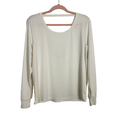 LINC Cream Scoop Back Top - Size S