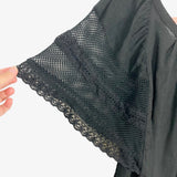 No Brand Black Mesh Crochet Trim Sleeve Dress- Size XL