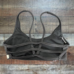 Vuori Black/White Striped Yosemite Sports Bra - Size S