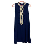 Lilly Pulitzer Blue and Gold Zipper Front Dress- Size 12