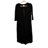 Lou Lou Black Faux Button Zipper Front Maternity/Nursing Dress- Size M