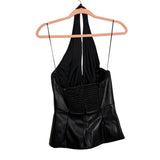 ASTR The Label Black Faux Leather Halter Top NWT- Size XS