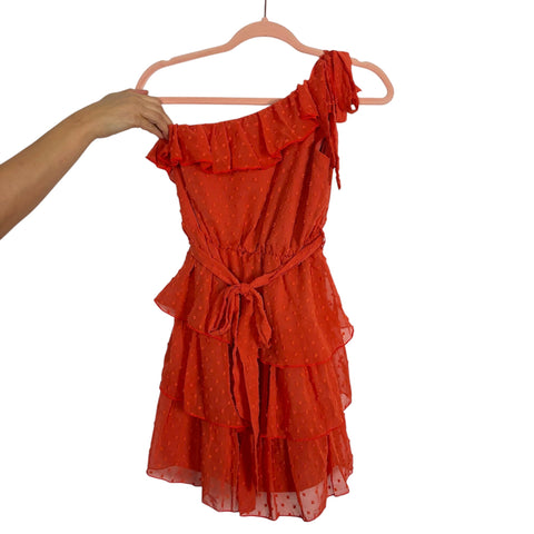 No Brand Orange Swiss Dot Dress - Size XS