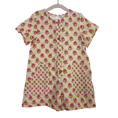 Zara Cream Floral Print Romper - Size 3-4Y