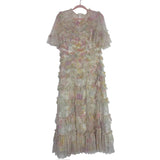 Needle & Thread Pastel Floral Ruffle Tulle Dress- Size 14