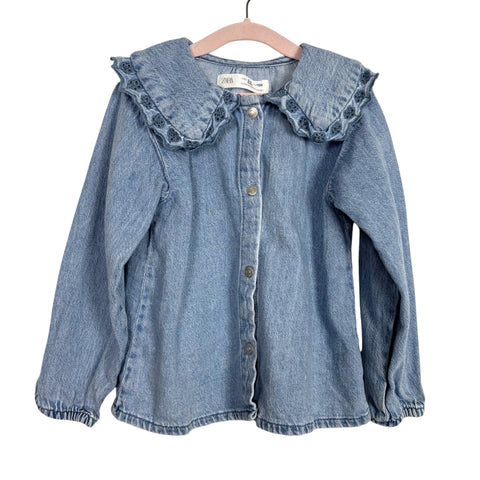 ZARA Chambray Button Up Top - Size 3-4 Years