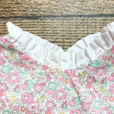 Pukatuka Pink/Mint Floral Print Ruffle Collar Dress with Matching Bloomers- Size 3Y (see notes)