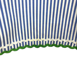 Tuckernuck Blue/White Striped with Green/White Rickrack Detail Jamie Dress- Size XL (see notes)