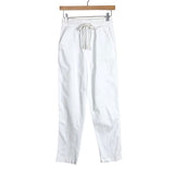 SNDYS White Drawstring Lori Pants- Size S (see notes, sold out online, Inseam 26”)