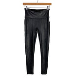 SPANX Black Faux Leather Leggings- Size M (Inseam 25”)