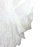 Roberta Roller Rabbit White Embroidered Pintuck Button Up Top- Size M (see notes)