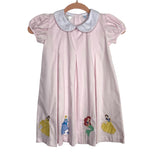 Lulu Bebe Pink with Pleats and Embroidered Disney Princesses Dress- Size 6 (sold out online, we have matching sister dress)