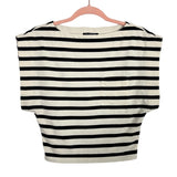 J Crew Cream and Navy Striped Cotton Front Pocket Boatneck Muscle Top- Size XXS (see notes)