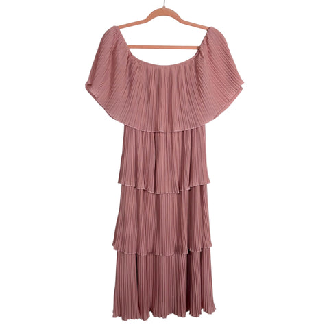 Entro Pink Pleated Tier Dress - Size S