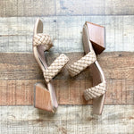 LINEA Paolo Beige Braided Double Strap Sandals- Size 9 (sold out online)