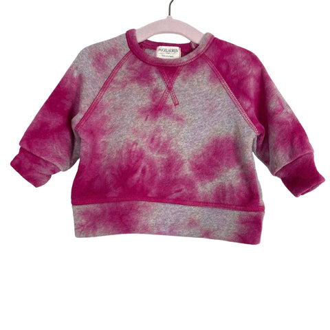 Paige Lauren Baby Gray/Fuchsia Tie Dye Sweatshirt- Size 3-6M