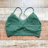 No Brand Olive Ribbed Padded Sports Bra- Size ~S (fits like small)