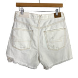 American Eagle Cream 90s Boyfriend Mid-Length Distressed Jean Shorts NWT- Size 6/28W