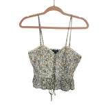 Wild Fable Floral Lace Up Front Crop Top- Size XS