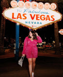 Pink Desert Pink Sequin Wrap Dress - Size 2X (Sold Out Online!)
