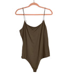 Nuuds Dark Mocha Cami Thong Bodysuit-Size XL