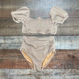 Shade Critters Silver Metallic Smocked Bikini- Size 6Y (see notes, we have matching swimsuit)