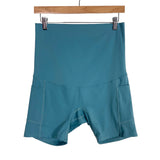 Poshdivah Mossy Stone Maternity Biker Shorts- Size S