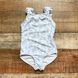 Minnow x Brock Collection White with Blue Floral Print and Ruffle Straps One Piece- Size 5T/6T (see notes)