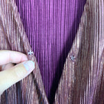 Eva Mendes x New York & Company Maroon Shimmer Textured Surplice Bodysuit-Size L