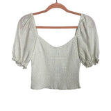 Abercrombie & Fitch White Smocked Top NWT - Size S