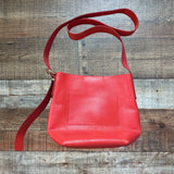 Madewell Red Cow Leather Magnetic Closure Shoulder Bag