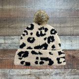 Mudpie Animal Print Pom Beanie Hat
