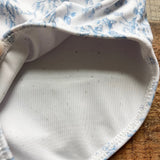 Minnow x Brock Collection White with Blue Floral Print and Ruffle Straps One Piece- Size 5T/6T (see notes)