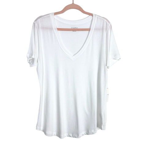 Z Supply White Kasey Modal V-Neck Tee NWT- Size L