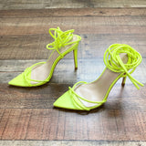 Elisabet Lang Neon Green Strappy Lace Up Pointed Toe Heel Sandals- Size 7 (see notes)