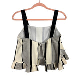 Sugarlips Cream/Black Striped Ruffle Tank- Size S (see notes, we have matching pants)