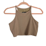 Beach Riot Mocha Ribbed with Built In Bra Cropped Tank- Size S (see notes)