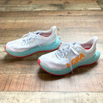 HOKA White Aqua/Orange Sneakers- Size 7.5 (see notes)