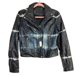 BLANKNYC Black Tie-Dye Faux Leather Jacket NWT- Size S