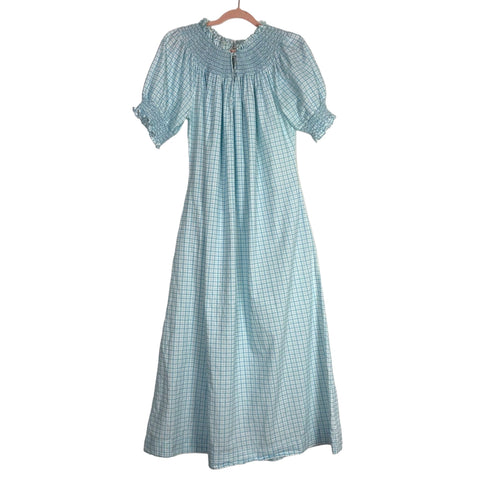 Dondolo Blue/White Checkered with Smocked Neckline and Cuffs Dress- Size XXL (see notes, sold out online)