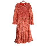 Elizabeth Wilson Orange Printed Smocked Bodice Dress- Size XXXL (sold out online)