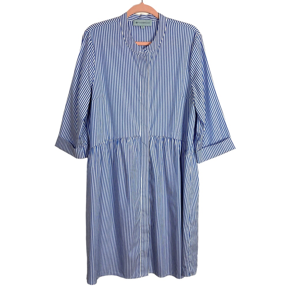 Tuckernuck Blue/White Stripe Royal Shirt Dress- Size XL (see notes, so The Saved Collection Tuckernuck Blue/White Stripe Royal Shirt Dress- Size XL (see notes, so The Saved Collection