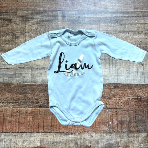 Hoppidik Light Blue Liam Onesie- Size 9M