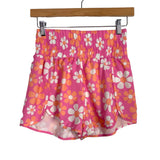 Pink Lily Pink Floral Printed Shorts- Size S