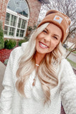 No Brand Off White Faux Fur Quarter Zip Pullover- Size S